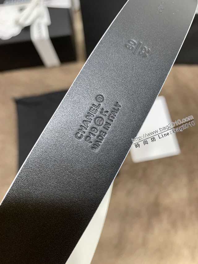 Chanel女士皮帶 香奈兒小香鑽圈雙面用小牛皮腰帶  jjp1175